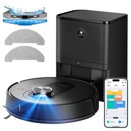 Aspirateur et laveur robot Proscenic Q8 Max+, aspiration de 8 000 Pa, autonomie de 200 min, batterie de 3 200 mAh, sac à poussière de 3 L,application et commande vocale