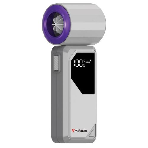 Ventilateur Verbatim Cool 'n' Go AirJet - portable - USB-C - violet/gris