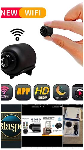 Mini Caméra WiFi HD 1080P – Caméra de Surveillance Intérieure avec Vision Nocturne – Contrôle via Application
