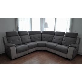 Je vend un canapé d'angle 6 places avec deux fauteuils basculant à chaques extrémité par commande électrique