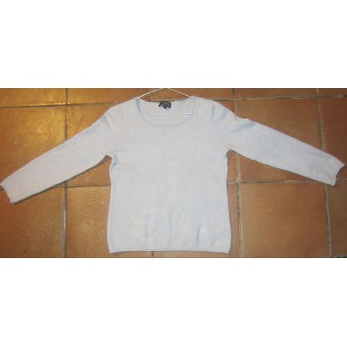 Pull Caroll Cachemire Luxe Taille 36 38 Bleu Gris