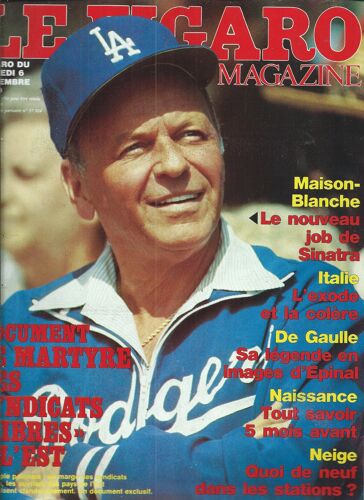 Le Figaro 06/12/1980 Frank Sinatra/Gabriel Decroisilles, Jacques Lantier, Alex Métayer, Peter Ustinov,Maurice Béjart,Crasy Horse Saloon,Romain Gary/Geneviève Dormann,Pierre De Tartas,Chantal De France