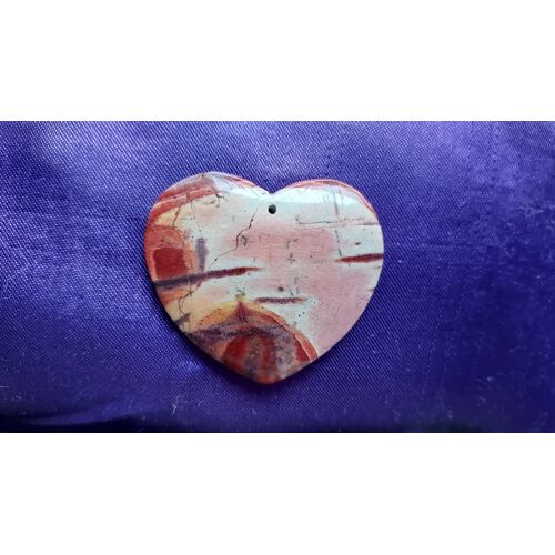 Pendentif Coeur En Jaspe Marron. 4.8 Cm. Magnifique Pierre Aux Couleurs Harmonieuses, Une Des Plus Belles De Ma Collection. Parfaite Idée De Cadeau. Lot 990