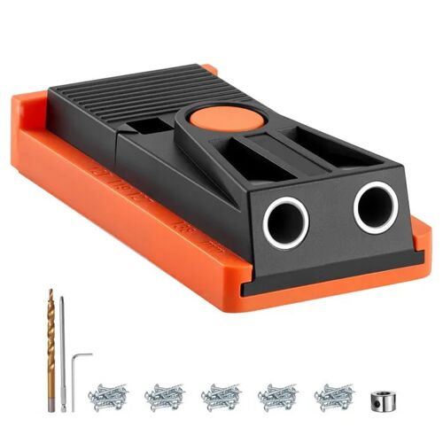 Kit de Gabarit de Perçage de Poche Réglable-Duoku-de 12,7 à 38,1 mm, Système de Trous Inclinés, avec Foret Étagé, Clé Hexagonale