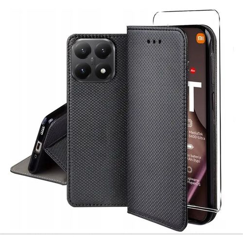 Housse pour Xiaomi 15T 5G - etui coque pochette portefeuille + verre trempe - NOIR MAGNET