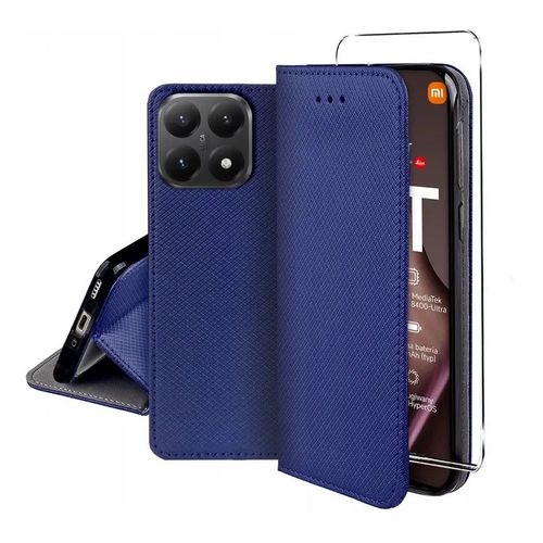 Housse pour Xiaomi 15T 5G - etui coque pochette portefeuille + film ecran - BLEU MAGNET