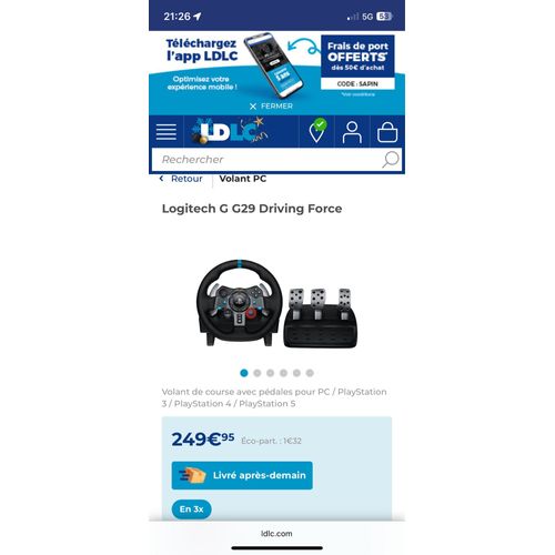 Volant g29 avec pédales 