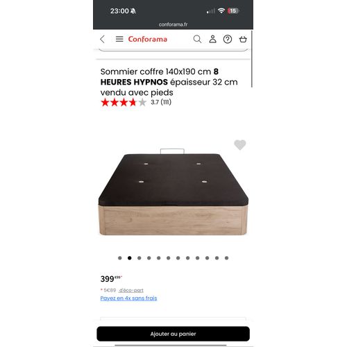 Lit coffre en bois Conforama