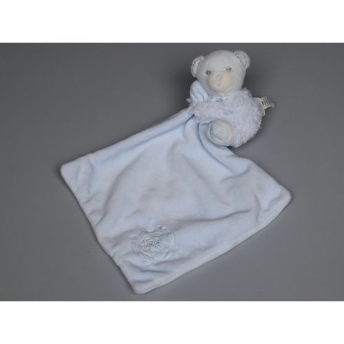 Doudou ours mouchoir Kaloo bleu Perle