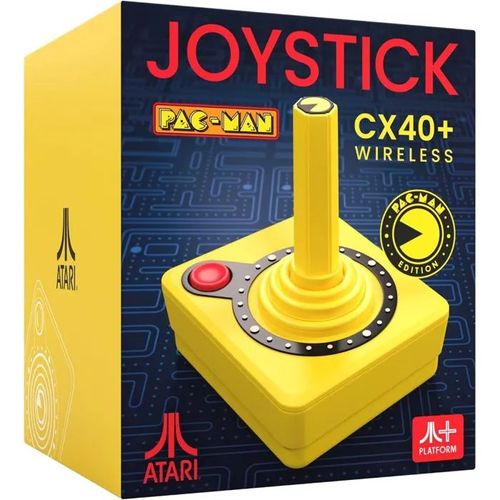 Joystick sans fil - JUST FOR GAMES - Pac-Man CX-40+ - Jaune - Compatible PC - Design rétro