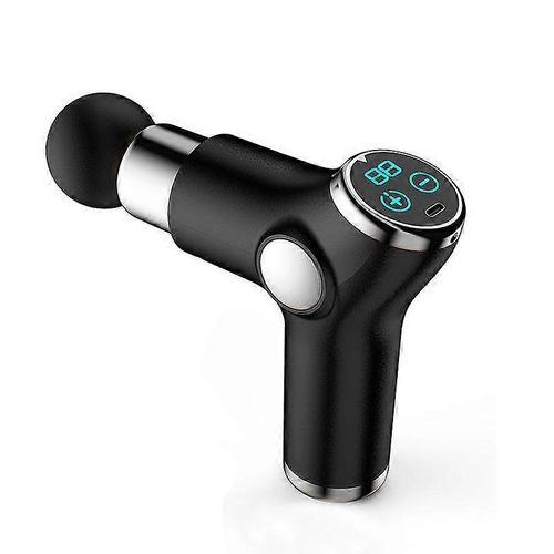Mini Pistolet De Massage Vibrant Rechargeable Pour Le Fascia, Appareil De Massage Par Compression Pour La Relaxation Musculaire Du Cou Et Du Dos, Appareil De Fitness Portable, Écran Lcd Noir.