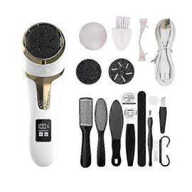 Râpe Électrique Pour Callosités Des Pieds Avec Écran Lcd, Kit De Pédicure Portable, Râpe À Pieds, Blanche