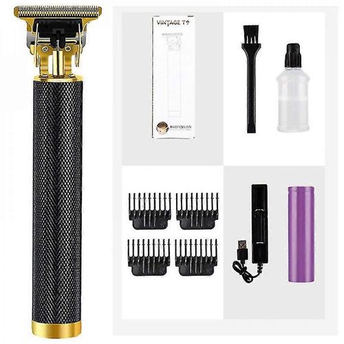 Tondeuse À Cheveux Électrique Professionnelle T9, Tondeuse De Barbier, Rasoir 0 Mm Rva, Or