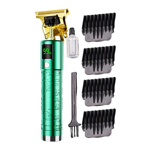 Tondeuse À Cheveux Sans Fil, Lame Tranchante En Acier Inoxydable, Puissante, Affichage Numérique, Longue Autonomie, Faible Niveau Sonore, Idéale Pour Les Salons De Coiffure (Verte).