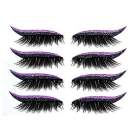4 Paires De Faux Cils 3d En Vison Naturel, Extensions Noires Et Souples, Maquillage, Violet 