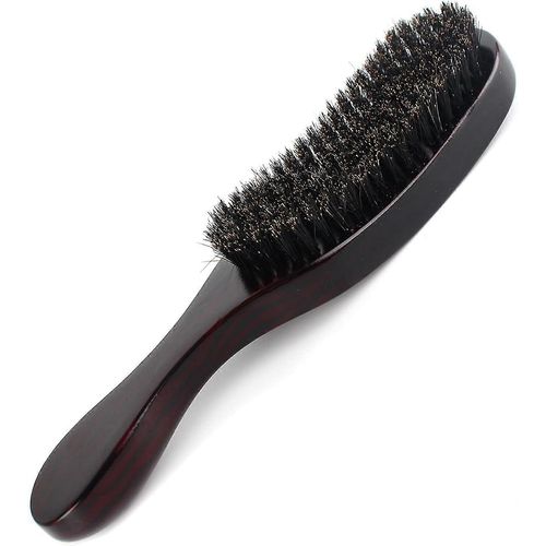 Brosse À Cheveux En Poils De Sanglier, Idéale Pour Les Cheveux Afro, Mouillés Ou Bouclés. Manche En Bois. Démêlante Pour Hommes Et Femmes, Rayée Rouge. 