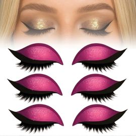 Faux Cils Autocollants Ajustables, Maquillage Des Yeux Rapide Et Facile, Combinaison De Fard À Paupières, Réutilisables, Parfaits Pour Les Débutantes, Roses 