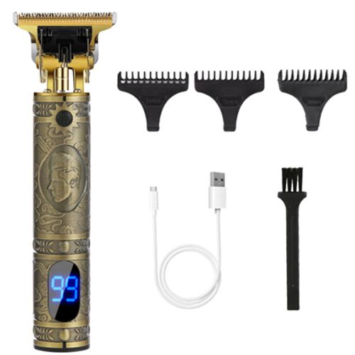 Tondeuse À Cheveux Électrique Pour Hommes, Tondeuse Électrique Sans Fil Pour Usage Domestique Avec Écran Lcd Et Batterie, Couleur Or