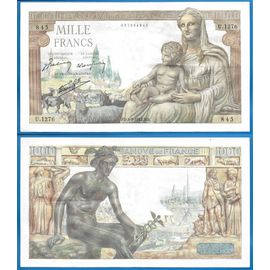 France 1000 Francs 1942 Demeter Grand Billet Franc