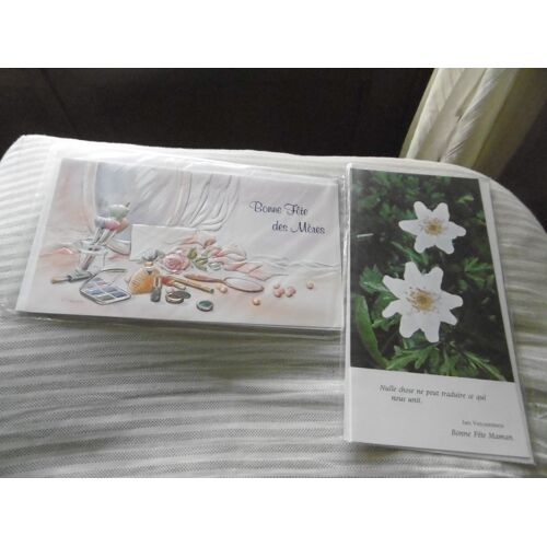 Cartes Postales Doubles Avec Enveloppes 11x18cm Bonne Fete Maman Lot De 2 Serie 6