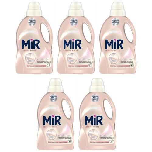 MIR LESSIVE Lot de 5 Lessives liquide White 27 Lavages - 1,350L
