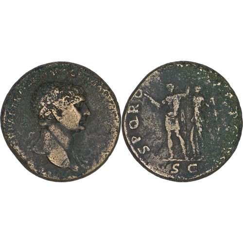 Rome - Sesterce - Trajan - 107 Ad - Victoire Debout Couronnant Trajan Debout - 24.96g - 27-033