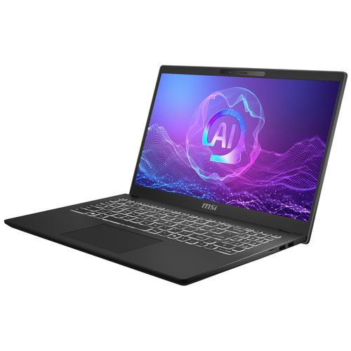 MSI Modern 15 H AI C2HMG-282FR Intel Core Ultra 9 285H Ordinateur portable 15.6" Full HD 16 Go DDR5-SDRAM 512 Go SSD Wi-Fi 6E (802.11ax) Windows 11 Home Français Noir
