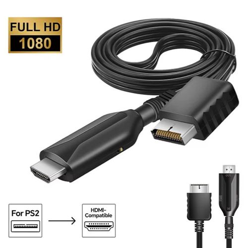 Câble PS1 / PS2 vers HDMI ¿ Convertisseur Vidéo & Audio 720p/1080p ¿ 100 cm ¿ Plug & Play pour TV HD, Moniteur et Projecteur ¿ Compatible PS1/PS2 PAL & NTSC ¿ Straße Game®