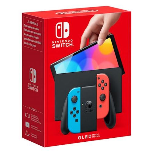 Console Nintendo Switch OLED Bleu néon, Noir, Rouge fluo