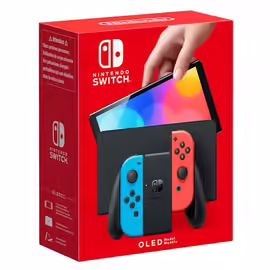 Console Nintendo Switch OLED Bleu néon, Noir, Rouge fluo