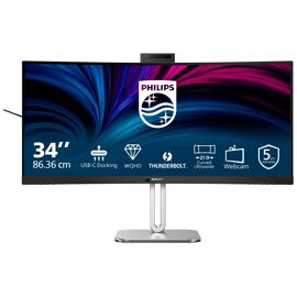 Philips 34B2U6603CH - 6000 Series - écran LED - incurvé - 34" - 3440 x 1440 WQHD @ 120 Hz - VA - 550 cd/m² - 4000:1 - DisplayHDR 400 - 4 ms - Thunderbolt 4, 2xHDMI, DisplayPort - haut-parleurs - Charbon