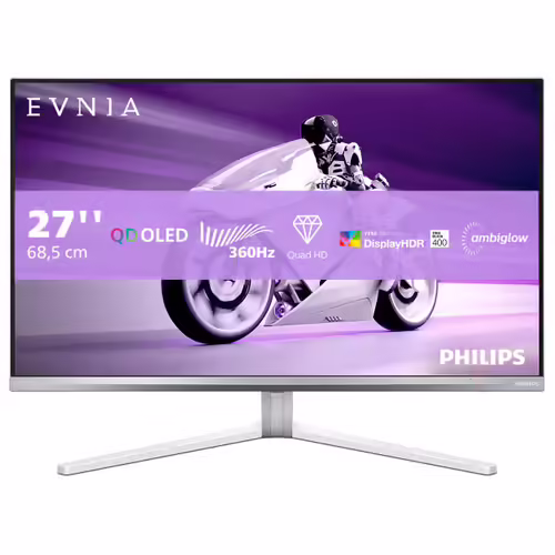 Ecran PC Philips Evnia 8000 27M2N8500/00 26.5" 2560 x 1440 Quad HD QD-OLED Blanc