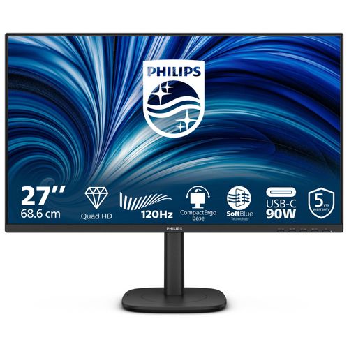 Ecran PC Philips 3000 series 27B2U3601/00 27" 2560 x 1440 Quad HD LCD Noir