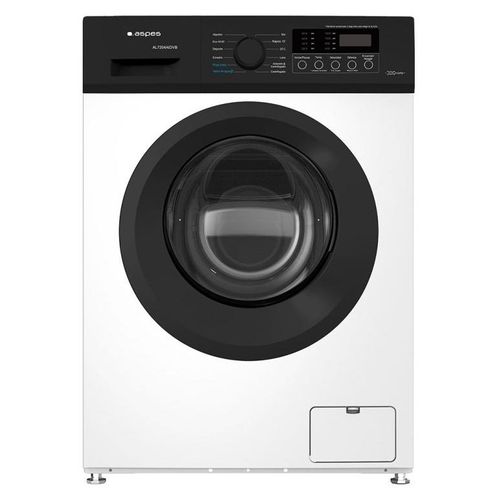 Aspes AL7204AIDVB machine à laver chargement frontal 7 kg 1200 tr/min Noir et Blanc