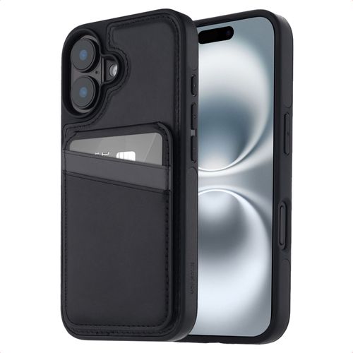imoshion Coque arrière avec porte-cartes et support iPhone 16 Noir
