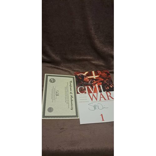 Bande Dessinée Civil War Marvel Signé Avec Attestation D'Authenticité