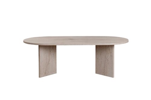 Table basse en bois "Sable" - 60 x 119 x 40 cm - Travertin