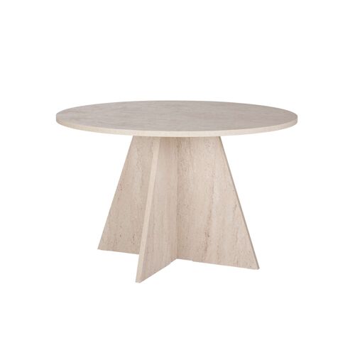 Table à manger en bois "Virella" - 120 x 120 x 75 cm - Travertin