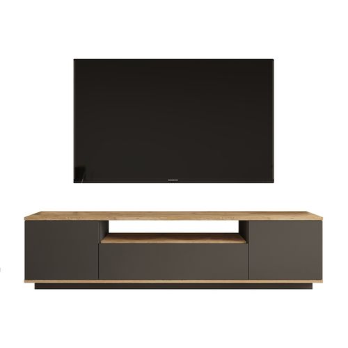 Meuble TV en bois "FR7" - 180 x 44 x 44 cm - Pin atlantique Anthracite