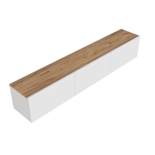 Meuble TV en bois "West" - 150 x 32 x 30 cm - Pin blanc de l'Atlantique