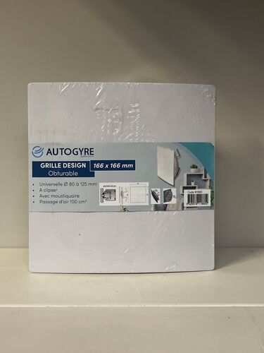 Grille d'aération PVC Autogyre blanche 166 x 166 mm