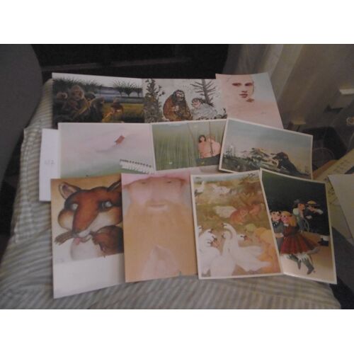 Cartes Postales Simples 10x15cm Représentant Couvertures Livres Gallimard Serie 4/7 Lot De 10