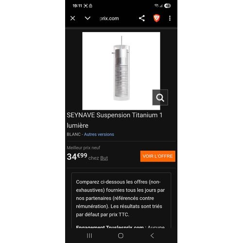 Suspension Titanium 1 Lumière