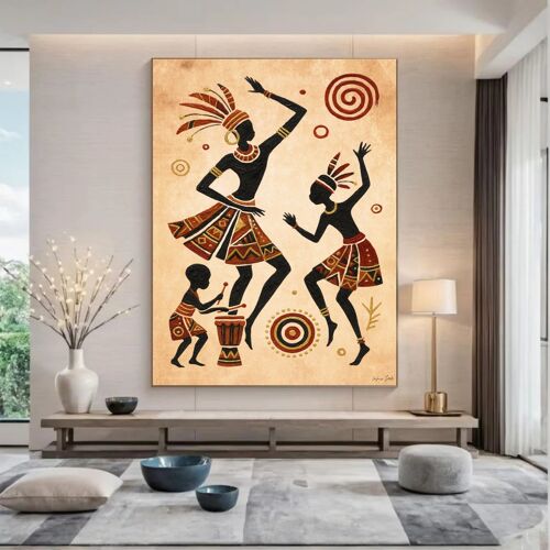 Art Mural Africain Et Ethnique Imprimé Sur Une Affiche Prête À Être Encadrée - Affiche Murale Tribale Et Boho Prête À Être Encadrée - Taille : 70cmx100cm