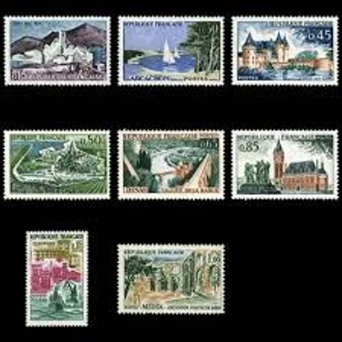 Saint-Paul-De-Vence, Arcachon, Sully Sur Loire, Cognac, Dinan, Calais, Dunkerque, Médéa (Algérie) Série Complète Année 1961 N° 1311 1312 1313 1314 1315 1316 1317 1318 Yvert Et Tellier Luxe