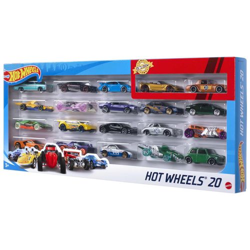 Coffret 20 véhicules Hot Wheels petites voitures échelle 1:64  (H7045)