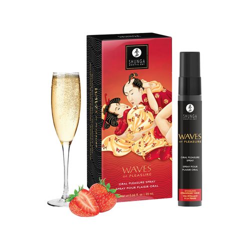 Spray Oral Salive Waves Of Pleasure Fraises & Vin Pétillant - Shunga