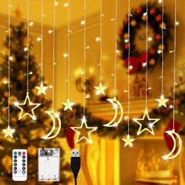 Guirlande Lumineuse Rideau 3m X 2m - 200 LED Blanc Chaud USB - 8 Modes Télécommande - IP44 - Décoration Noël, Mariage, Chambre