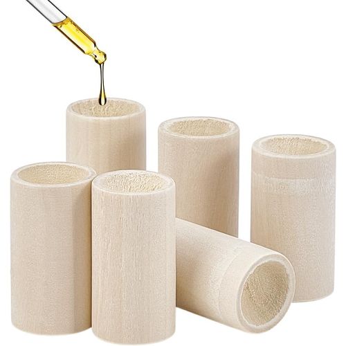 Trahoo-6pcs Diffuseur D'huiles Essentielles En Bois, Petit Diffuseur De Parfum En Bois D'aromathérapie Rond Pour Maison, Chambre Le Bureau, Toilettes, Salle De Yoga, 44x24mm 