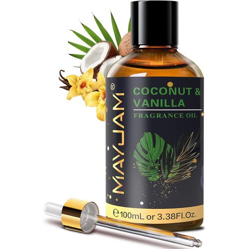 Trahoo-Huile Parfumée De Noix De Coco Et Vanille 100ml, Premium Huile Parfumée Noix De Coco & Vanille Pour Diffuseur D'huiles Essentielles, Aromathérapie, Doux Rêves 